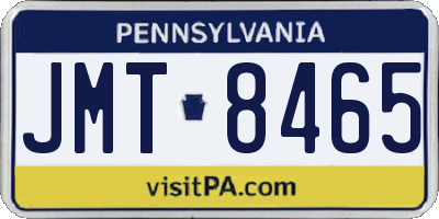 PA license plate JMT8465