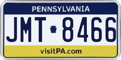 PA license plate JMT8466