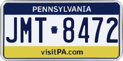 PA license plate JMT8472