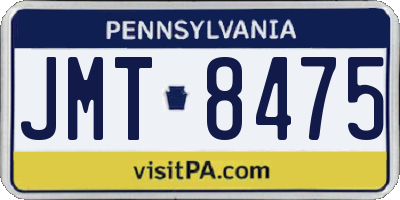 PA license plate JMT8475