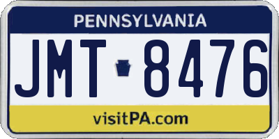 PA license plate JMT8476