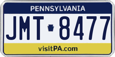 PA license plate JMT8477
