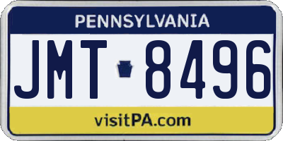 PA license plate JMT8496