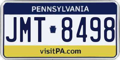 PA license plate JMT8498