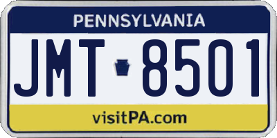 PA license plate JMT8501