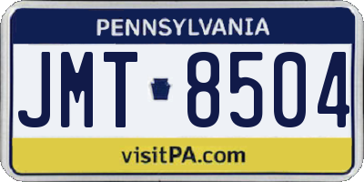 PA license plate JMT8504