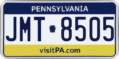 PA license plate JMT8505