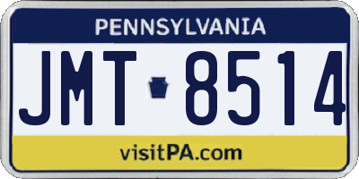 PA license plate JMT8514