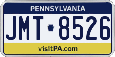 PA license plate JMT8526