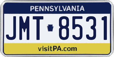 PA license plate JMT8531