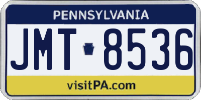 PA license plate JMT8536