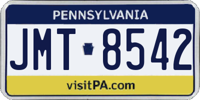 PA license plate JMT8542
