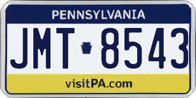 PA license plate JMT8543