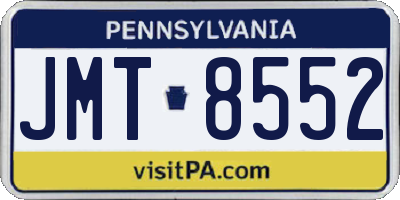 PA license plate JMT8552