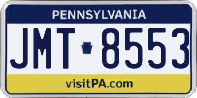 PA license plate JMT8553