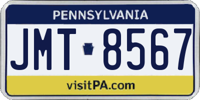 PA license plate JMT8567