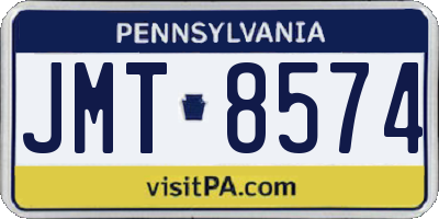 PA license plate JMT8574