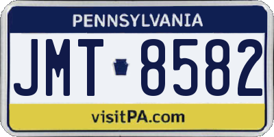 PA license plate JMT8582