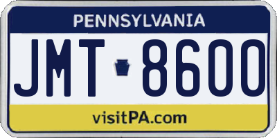 PA license plate JMT8600