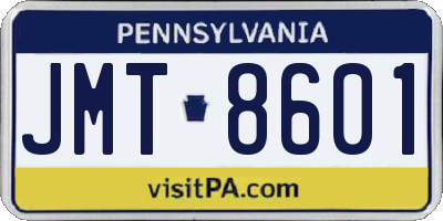 PA license plate JMT8601