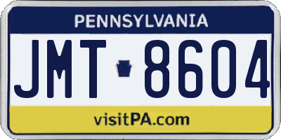 PA license plate JMT8604
