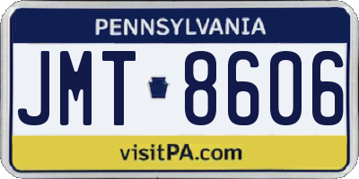 PA license plate JMT8606