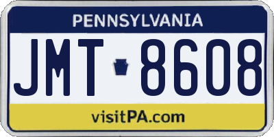 PA license plate JMT8608