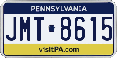 PA license plate JMT8615