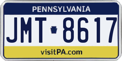 PA license plate JMT8617