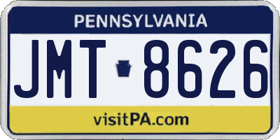 PA license plate JMT8626