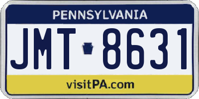 PA license plate JMT8631