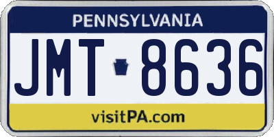 PA license plate JMT8636