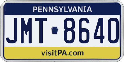 PA license plate JMT8640
