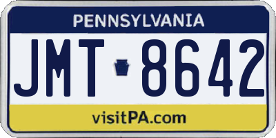 PA license plate JMT8642