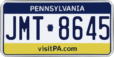 PA license plate JMT8645