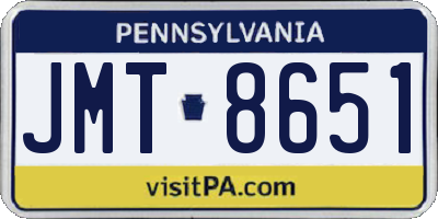 PA license plate JMT8651