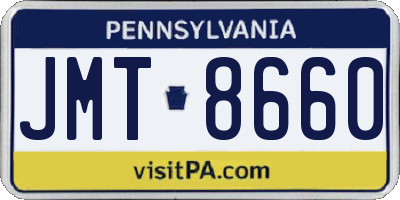 PA license plate JMT8660