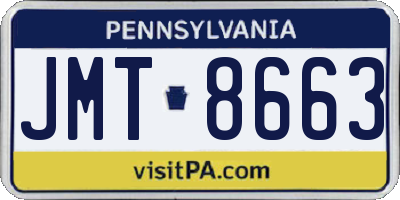 PA license plate JMT8663