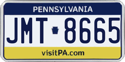 PA license plate JMT8665