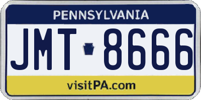 PA license plate JMT8666