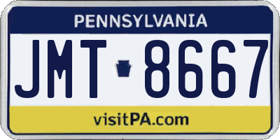 PA license plate JMT8667