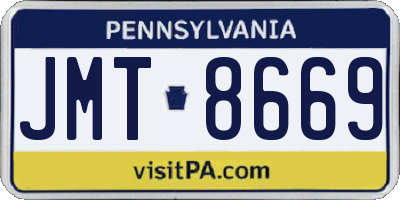 PA license plate JMT8669