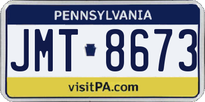 PA license plate JMT8673