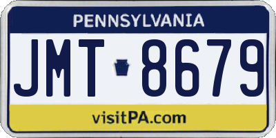 PA license plate JMT8679