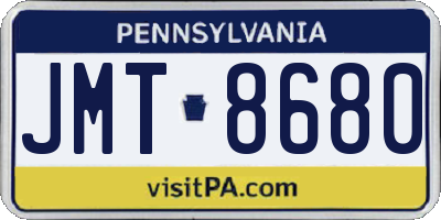 PA license plate JMT8680