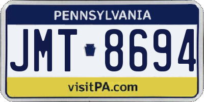 PA license plate JMT8694