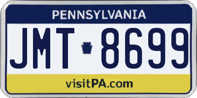 PA license plate JMT8699