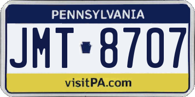 PA license plate JMT8707