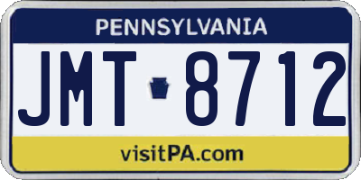 PA license plate JMT8712