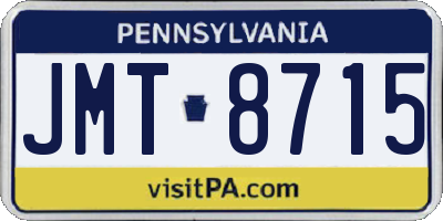PA license plate JMT8715